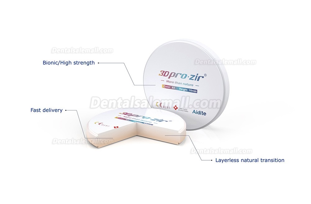 1PCS Aesthetic Restoration Zirconia Multilayer Dental Zircon Blocks Denture Material